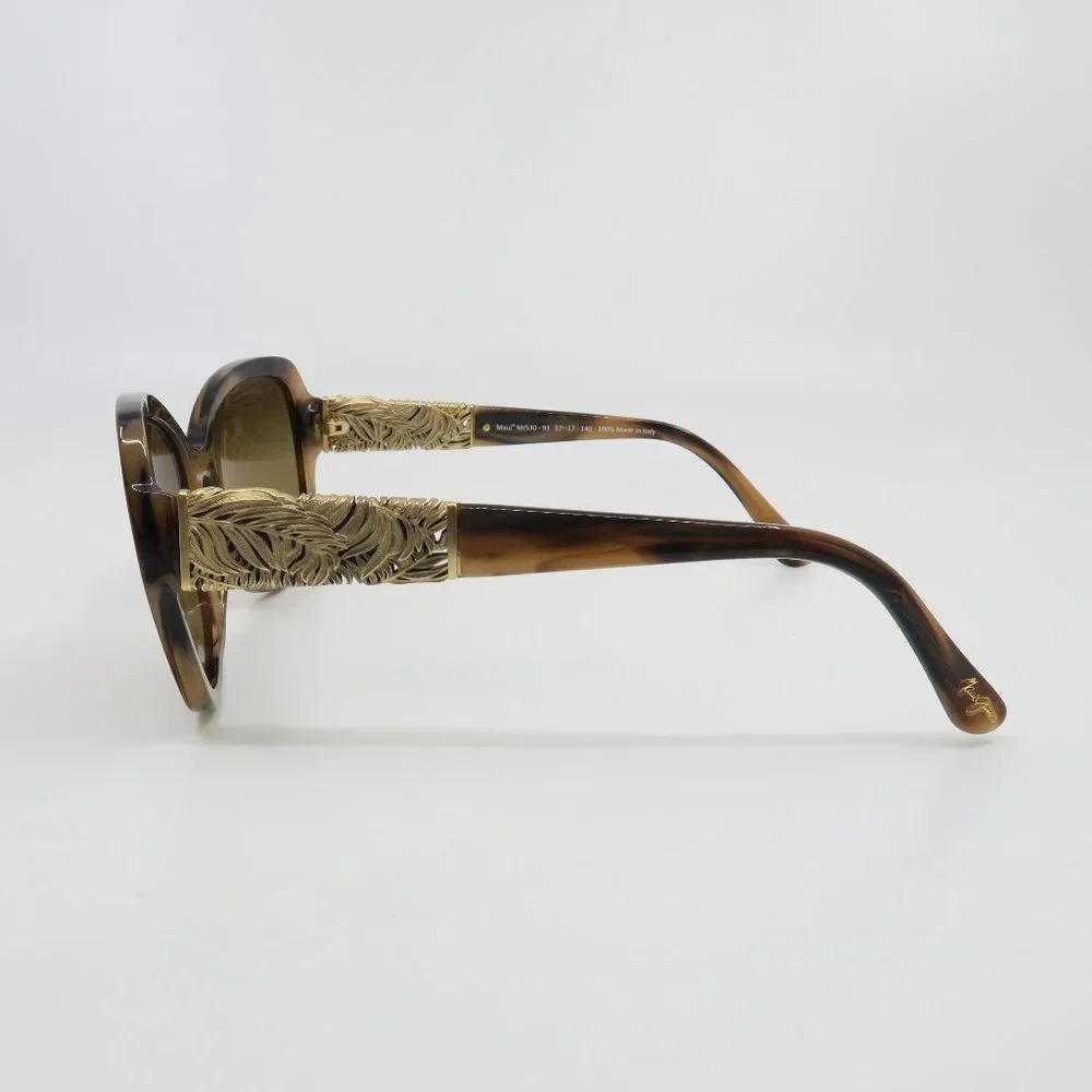 Maui Jim MJ530-93 SWAYING PALMS Brown Stripes/Bronze 24K Gold Deluxe Sunglasses. - Picture 7 of 8